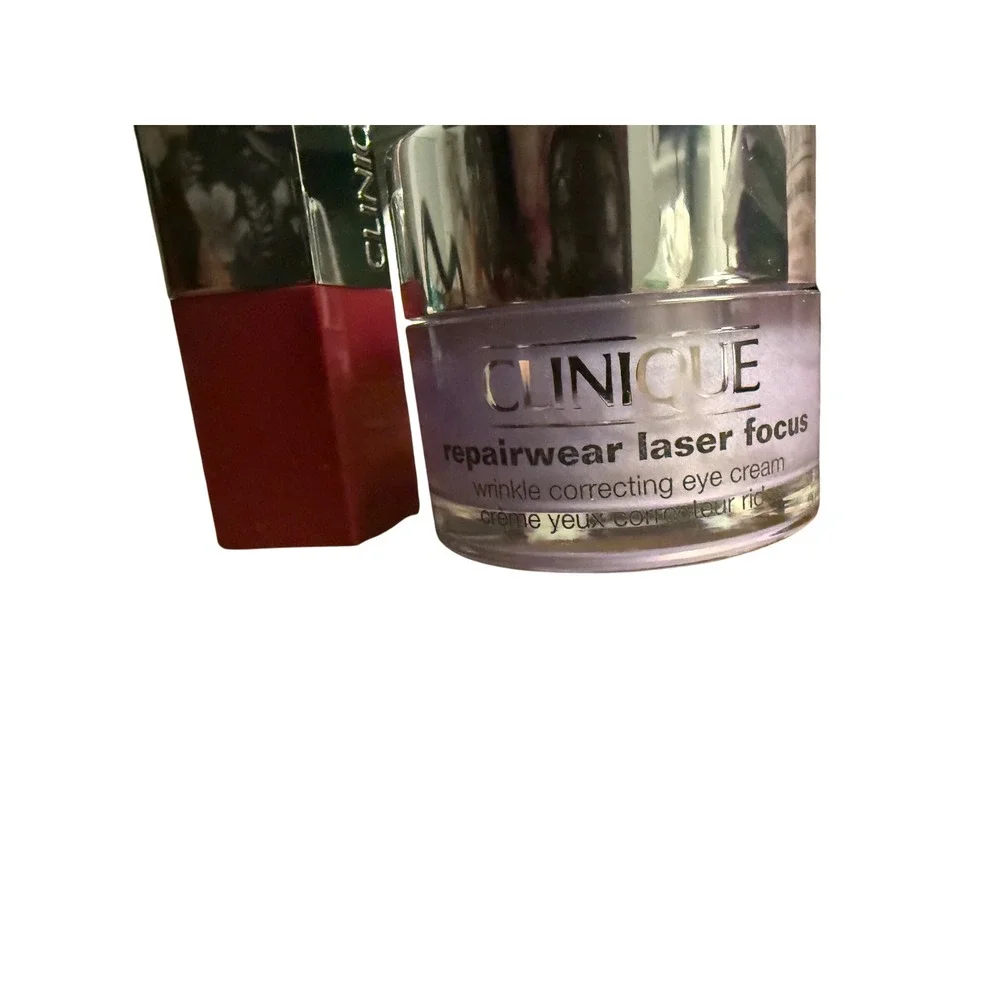 New Clinique Repairwear Laser Focus Eye Cream 0.5 oz plus bonuses lip &face
